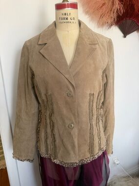 Adorable Women's Taupe Suede Jacket
